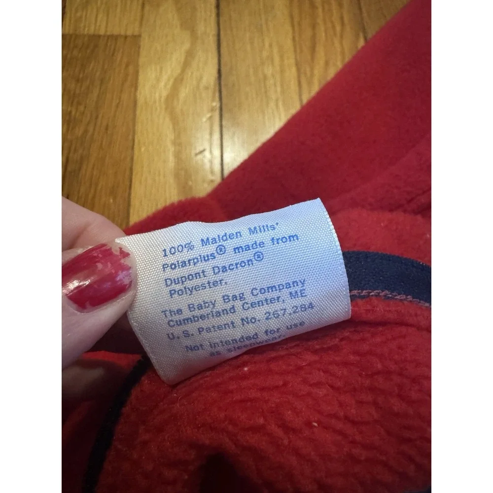 Vintage LL Bean Baby Bag Red Sleeping Sack Newborn Size‎ Polar Plus zip USA Made